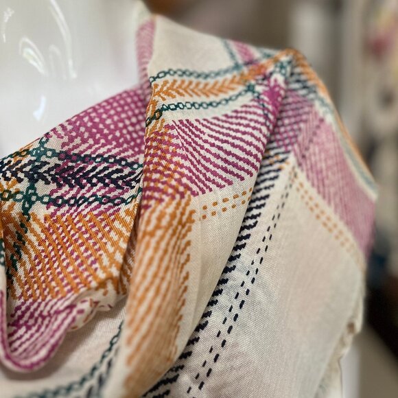 Coach Scarf with Plaid pattern - wool/silk blend - Authentic - Picture 1 of 10